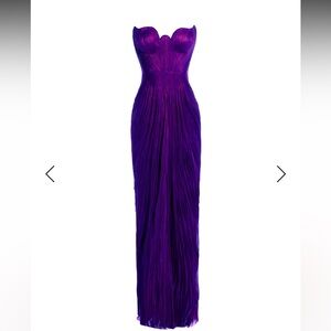 Elegant Strapless Purple Dress